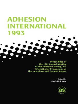 cover image of Adhesion International 1993